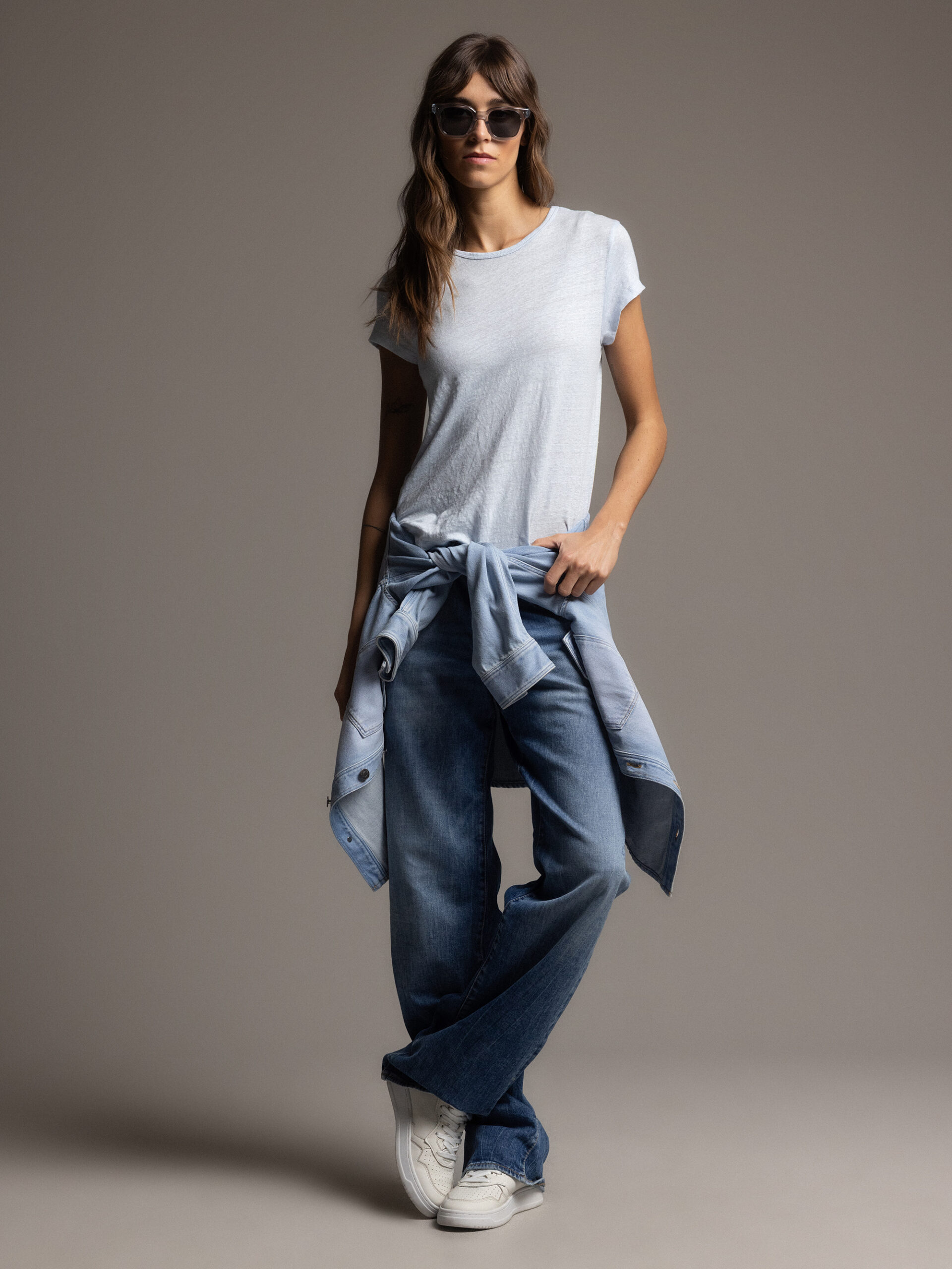 DANIELS T-Shirt aus Leinen Damen (H.BLAU)