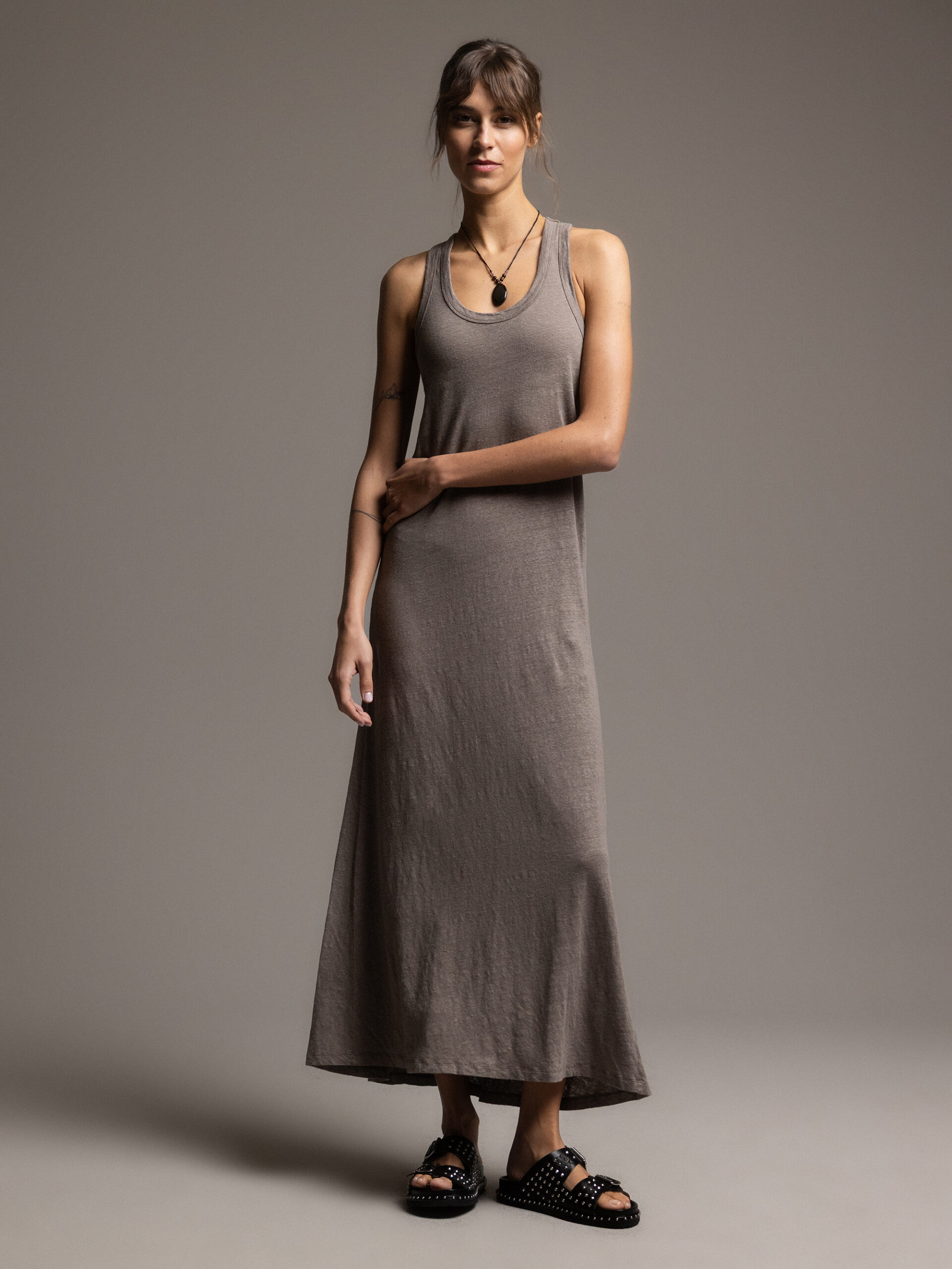 DANIELS Maxi- Kleid aus Leinen Damen (TAUPE)