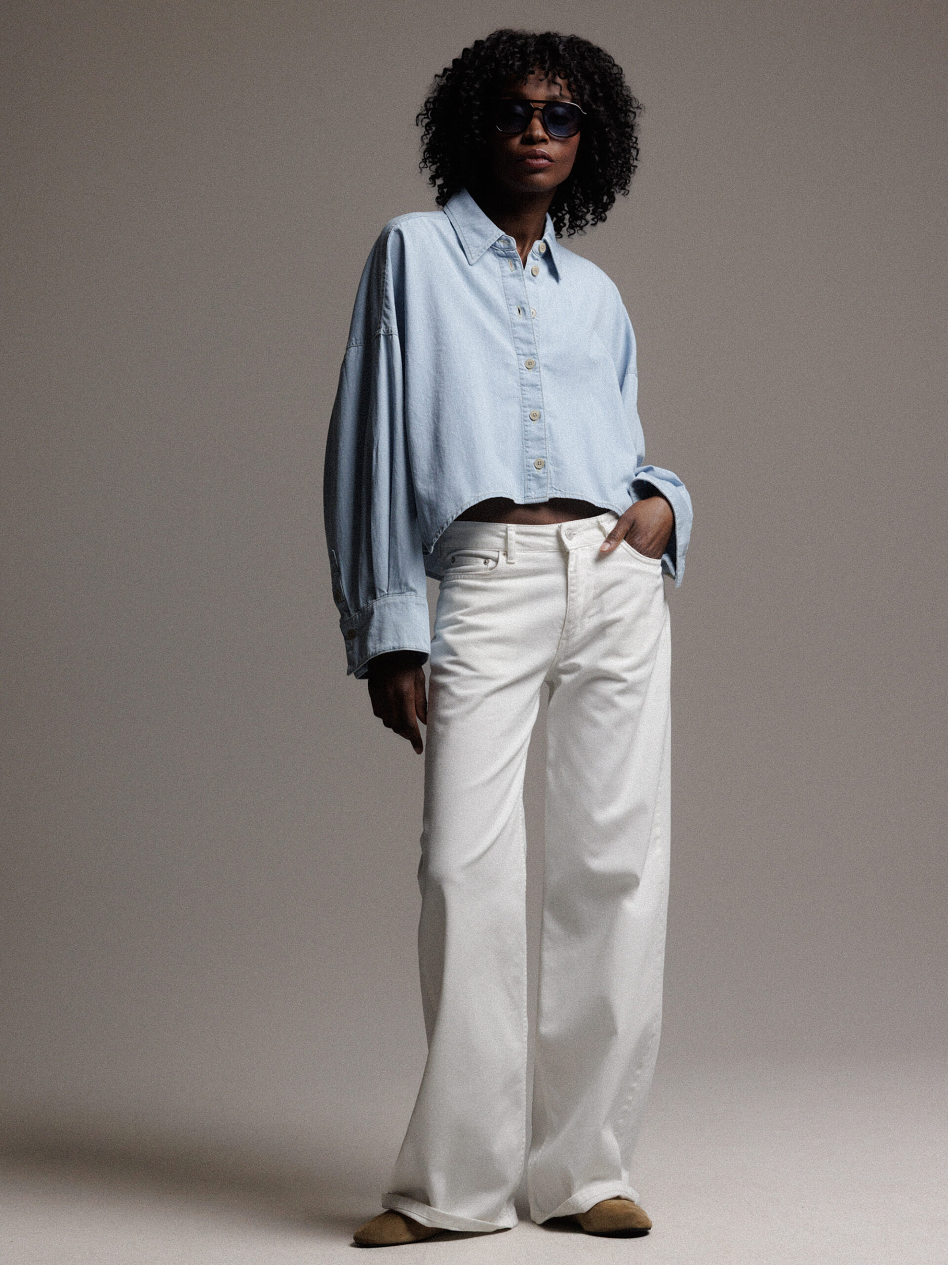 DRYKORN Weite Baumwollbluse Damen (3700 LT BLUE)