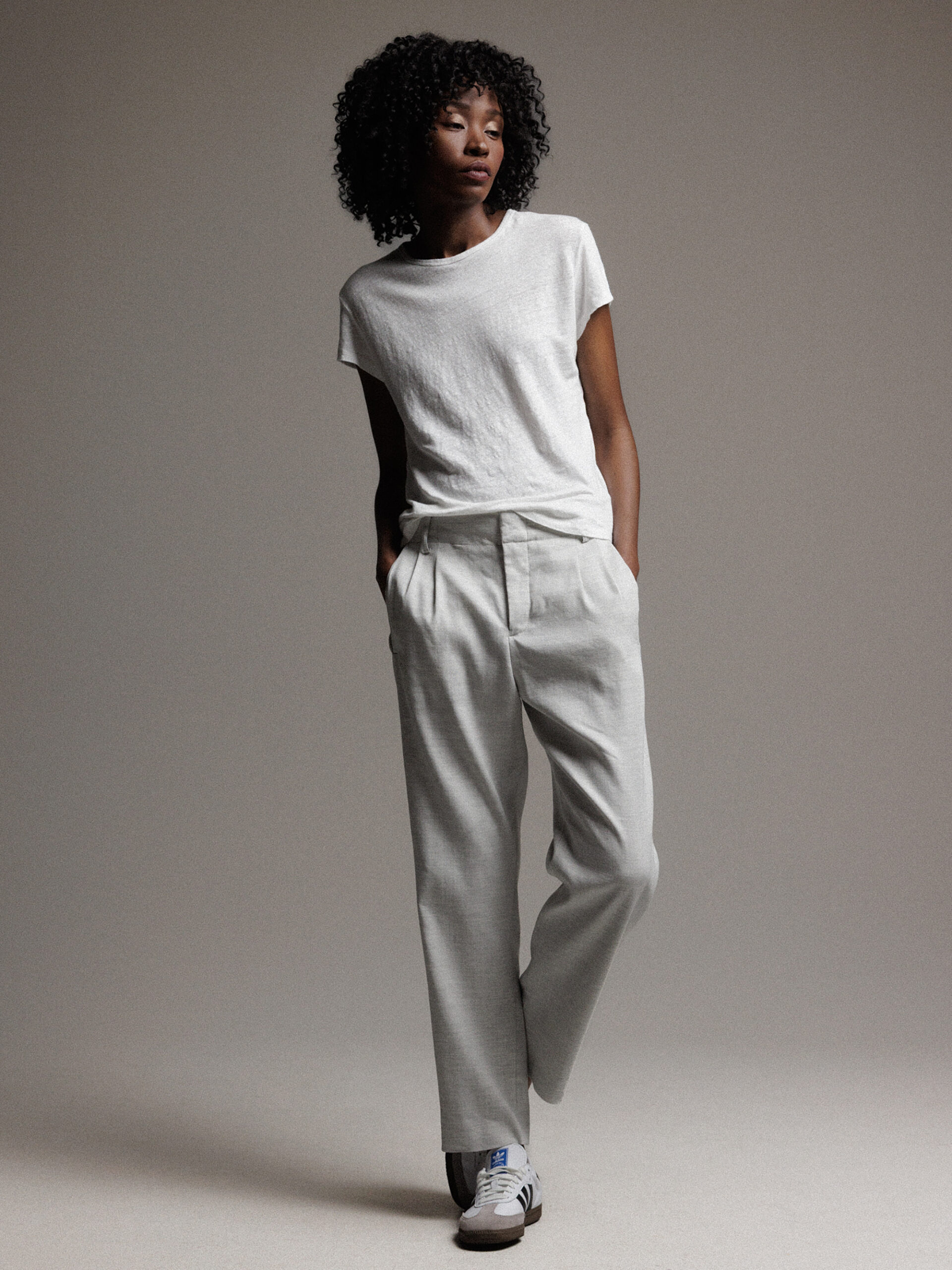 DRYKORN Hose aus Leinen Damen (6502 HELLGRAU)