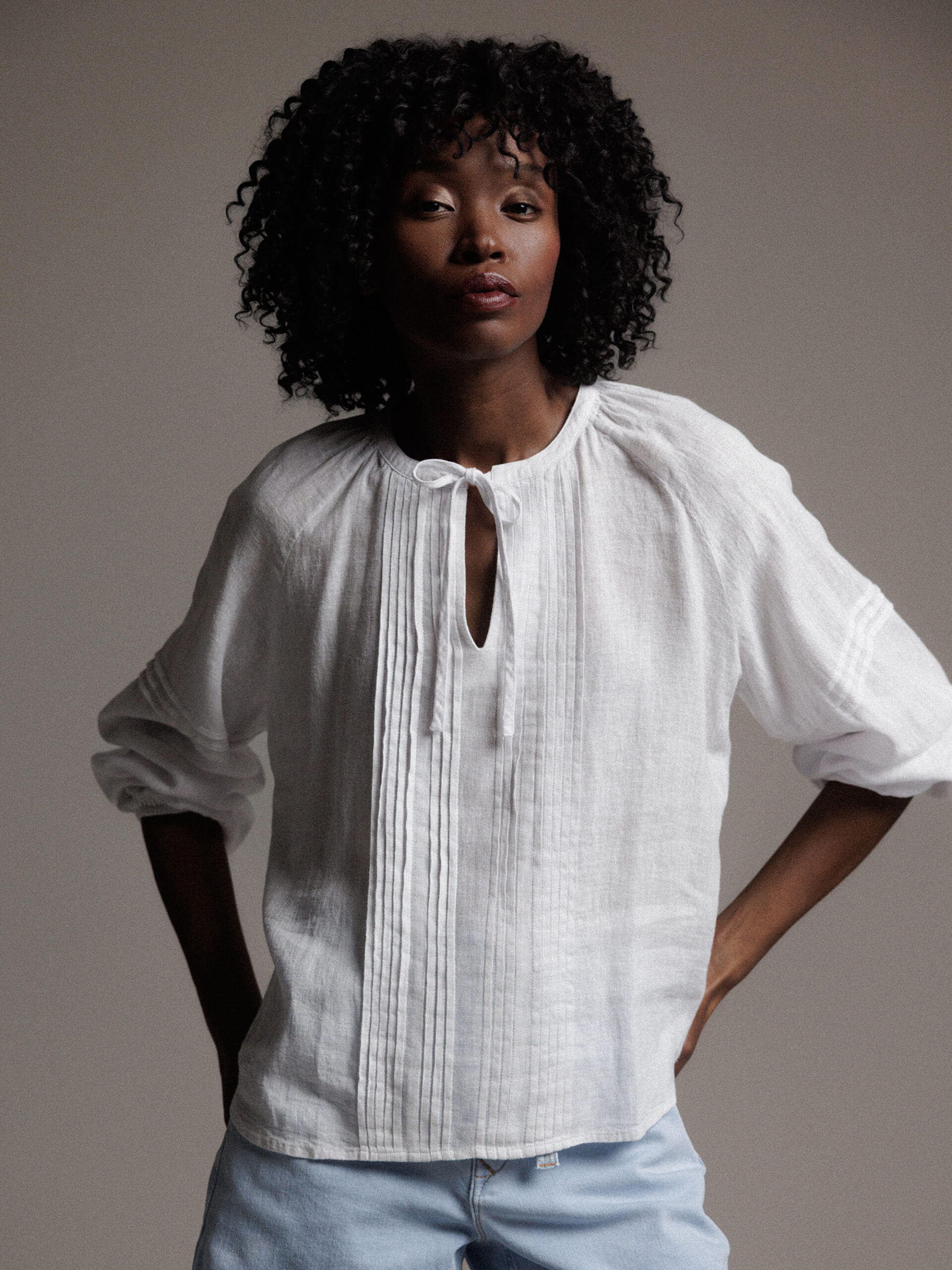 RAILS Bluse aus Leinen Damen (002 WHITE)
