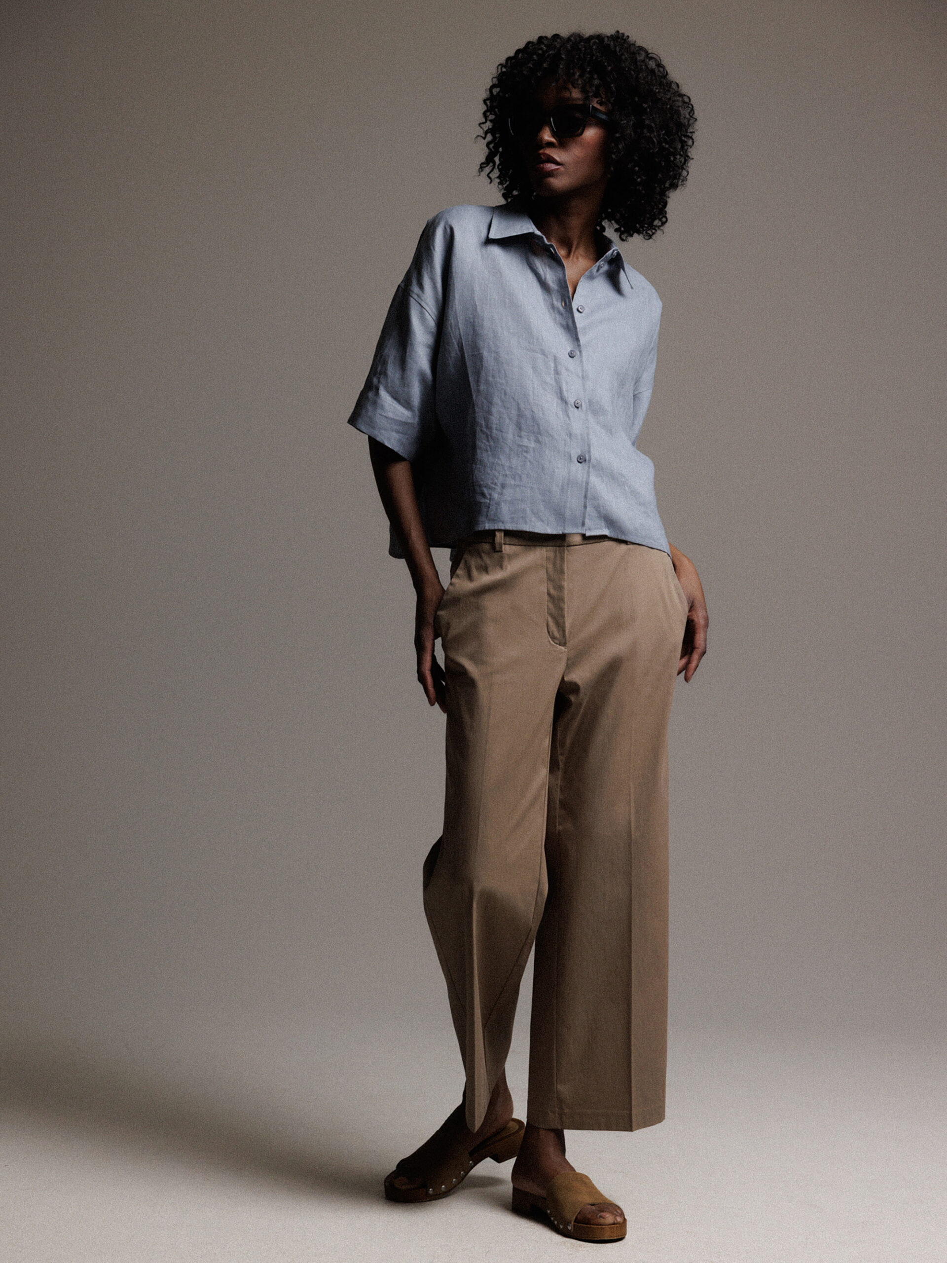 CAMBIO Cropped Hose Damen (722 TABAC)