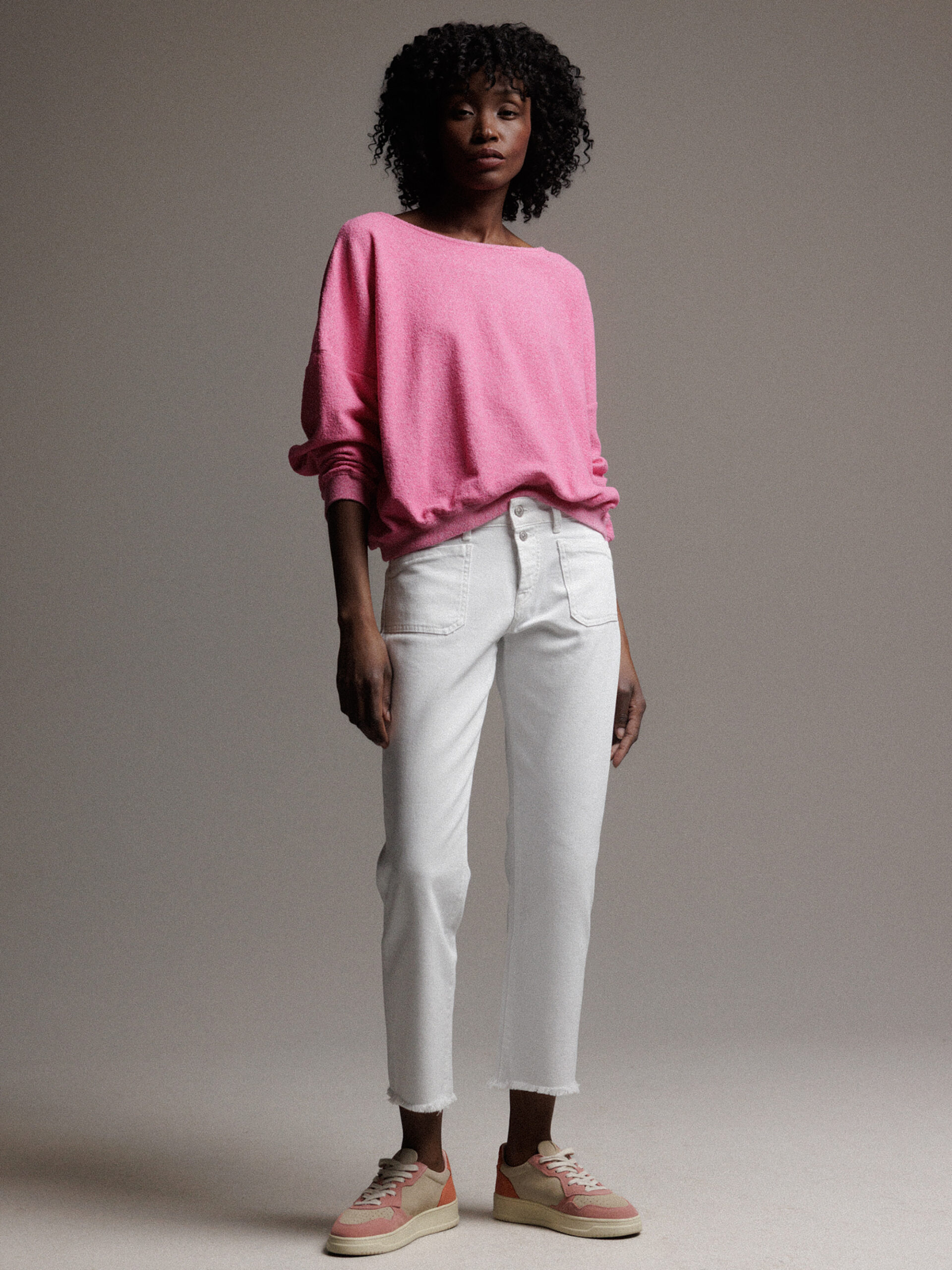 LE TEMPS DES CERISES Cropped Straight Leg Jeans Damen (1001 WHITE)