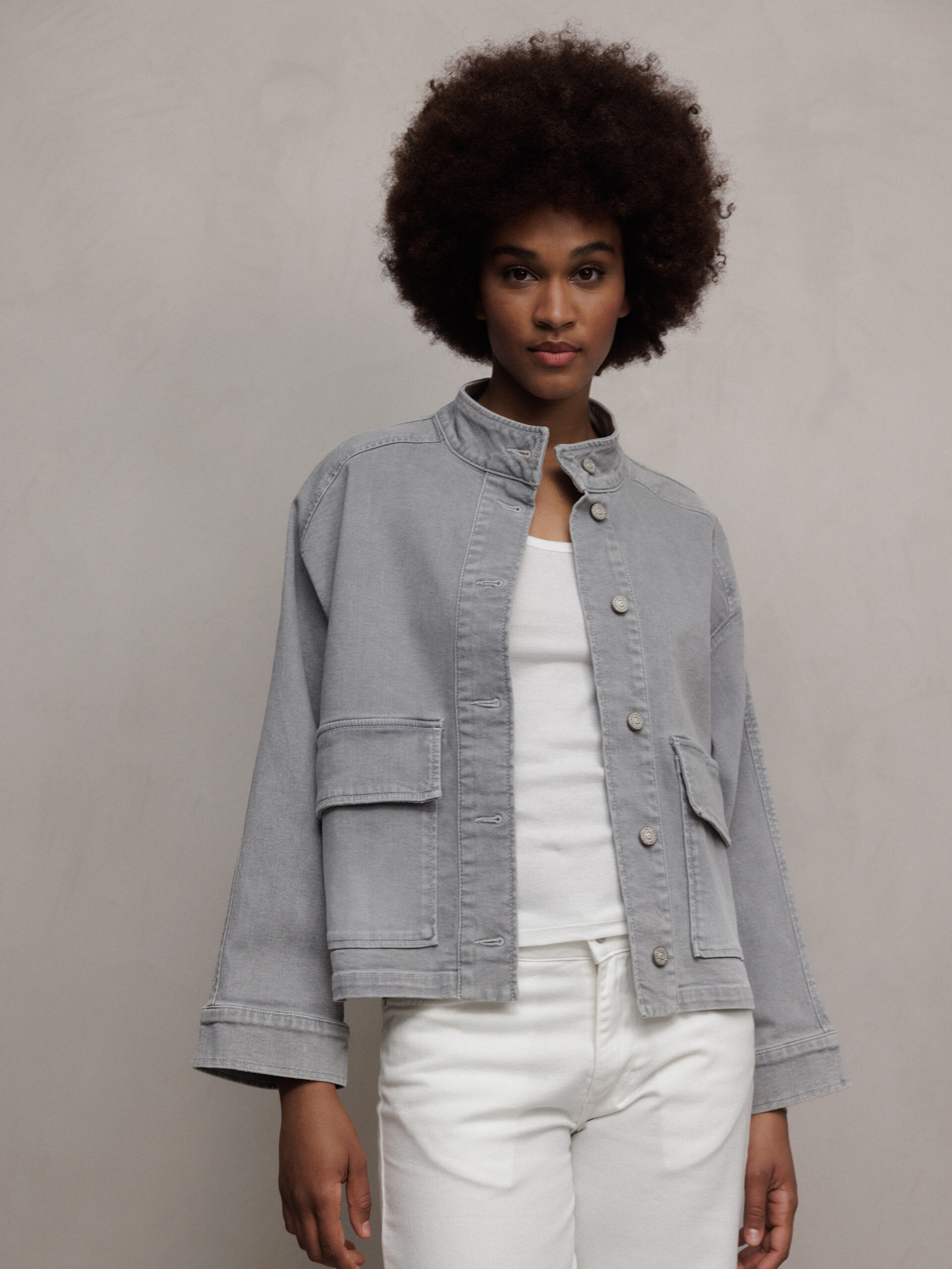 GANG-CHINI & COMPANY GMBH Oversized Jeansjacke Damen (7064 GREY)