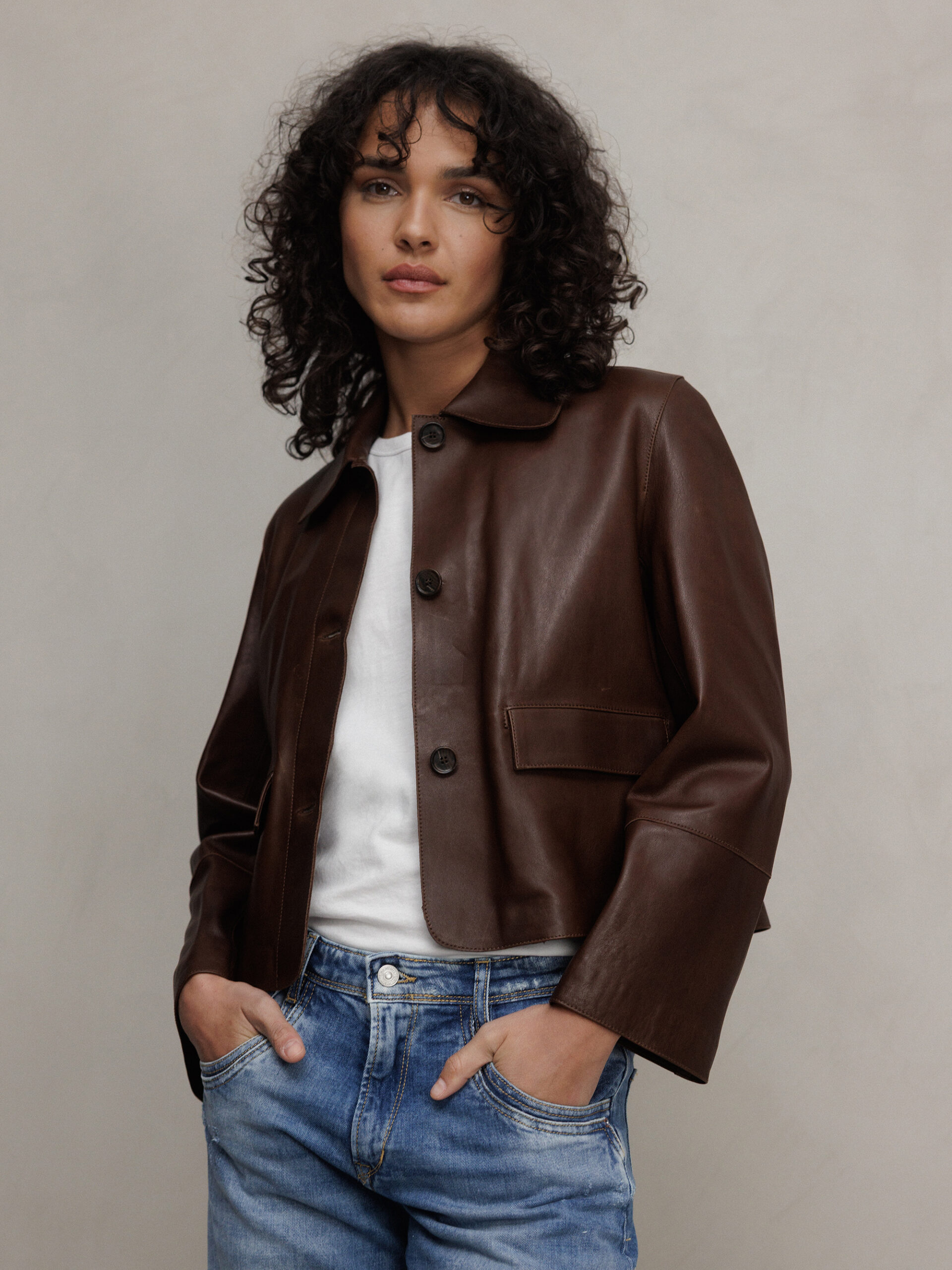ARMA Lederjacke Damen (MUD BROWN)
