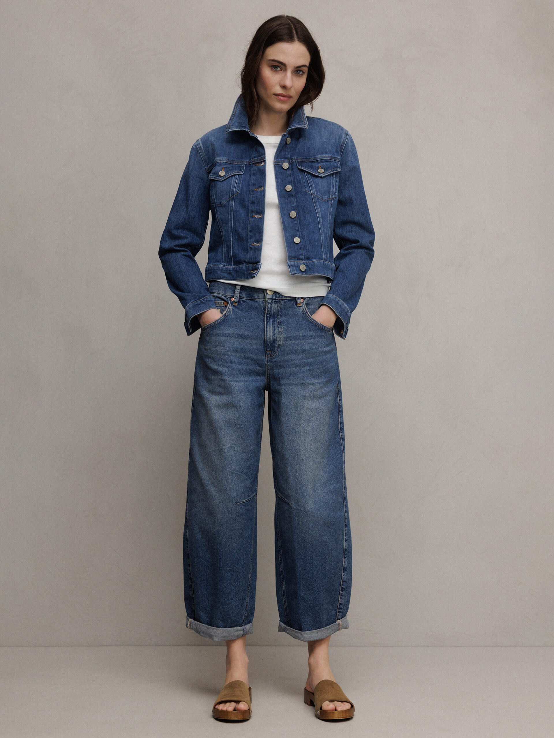 HERRLICHER Cropped O-Shape Jeans Damen (690 MED BLUE USED)