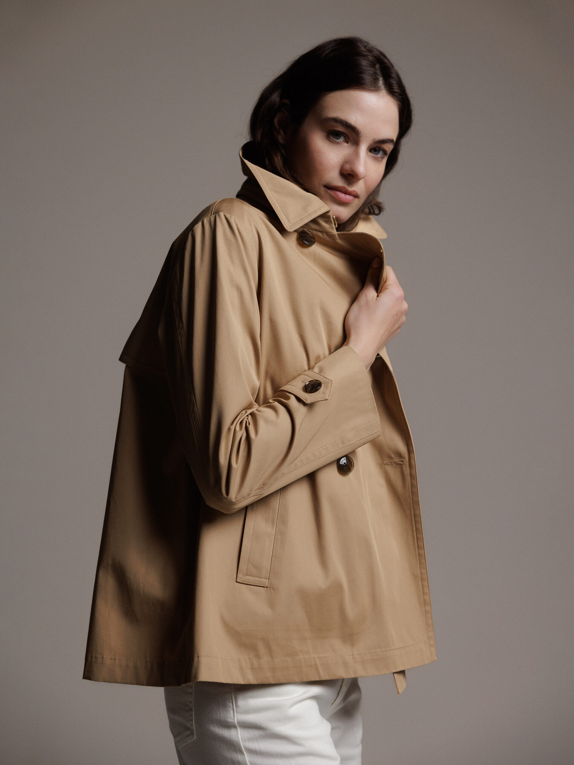 HERNO Kurzer Trenchcoat Damen (2157 CAMEL)