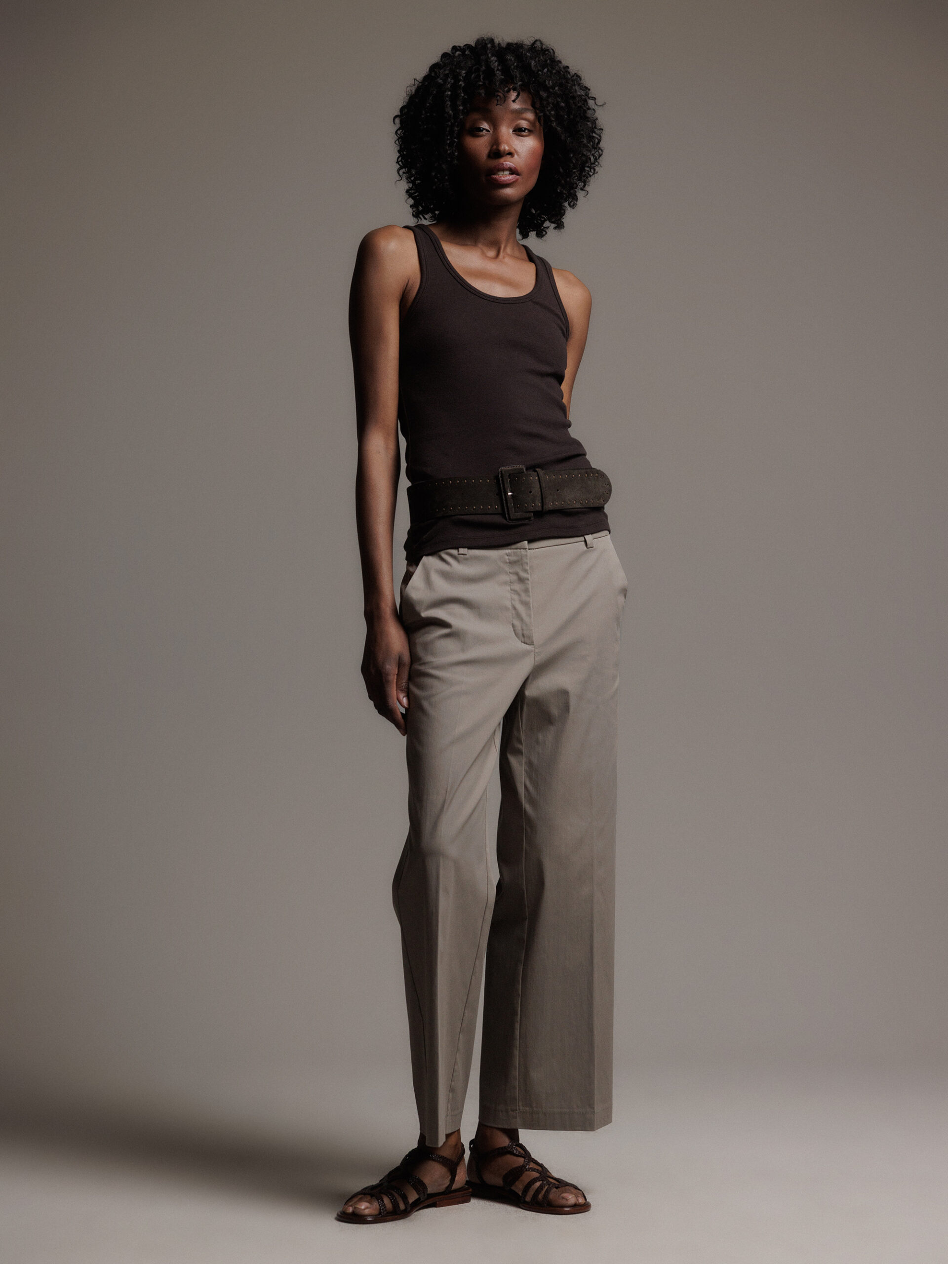 CAMBIO Cropped Hose Damen (651 SCHLAMM)