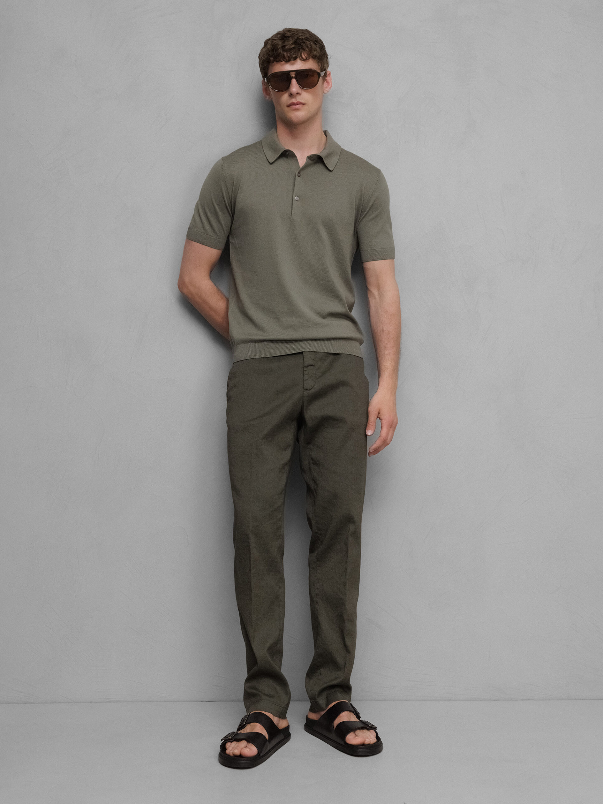 BRIGLIA Hose aus Leinen Herren (82 MILITARY)