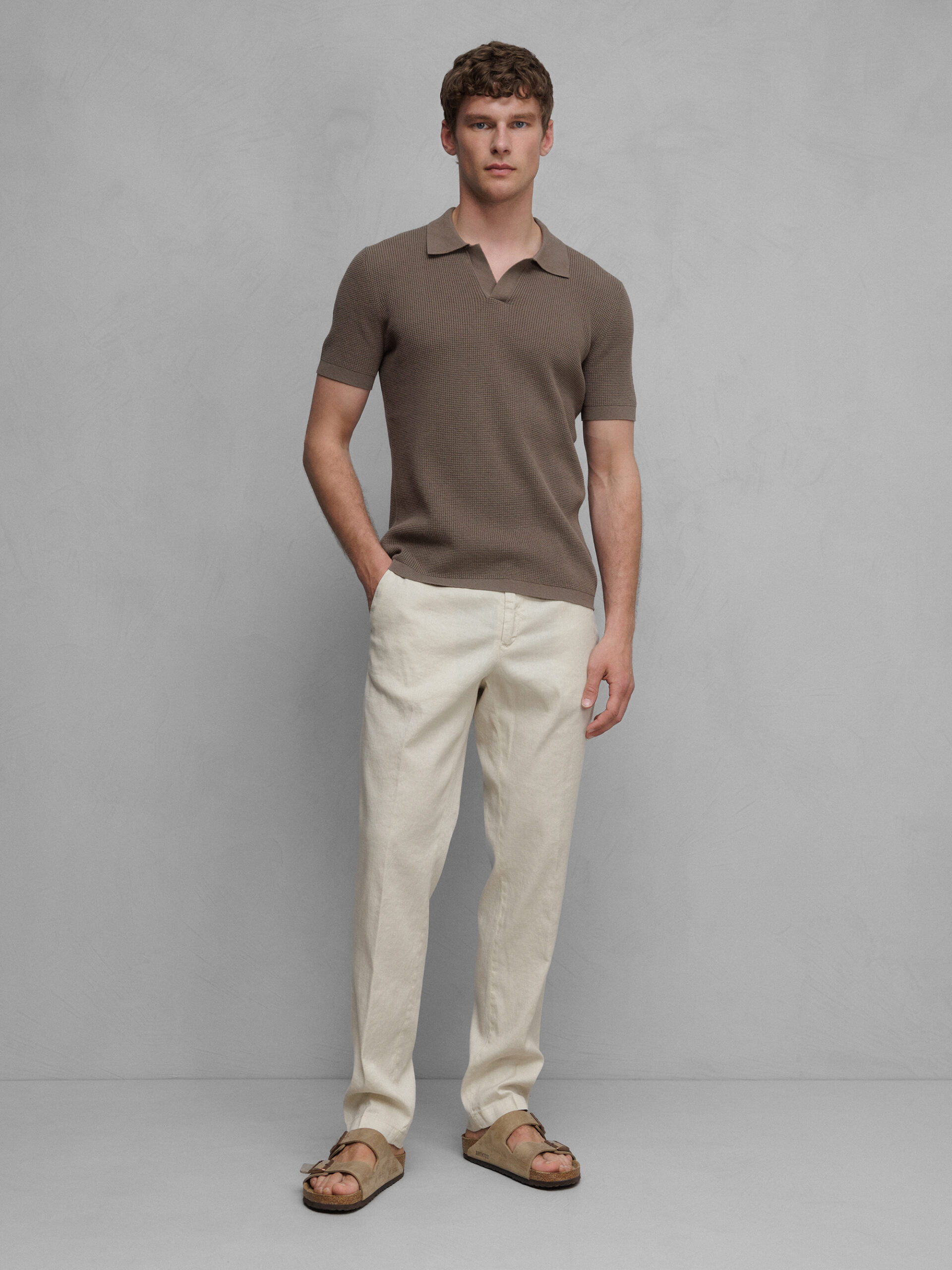 BRIGLIA Hose aus Leinen Herren (103 GESSO)