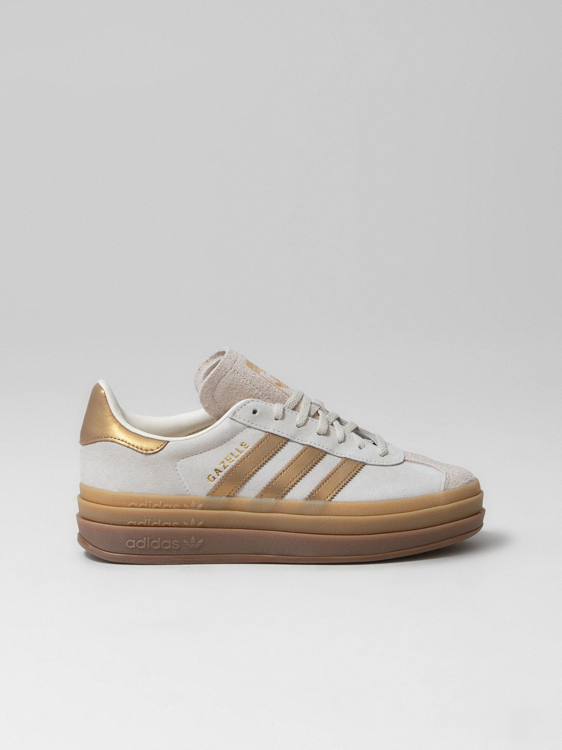 ADIDAS Plateau- Sneaker aus Veloursleder Damen (IH6781 WHITE/GOLD)