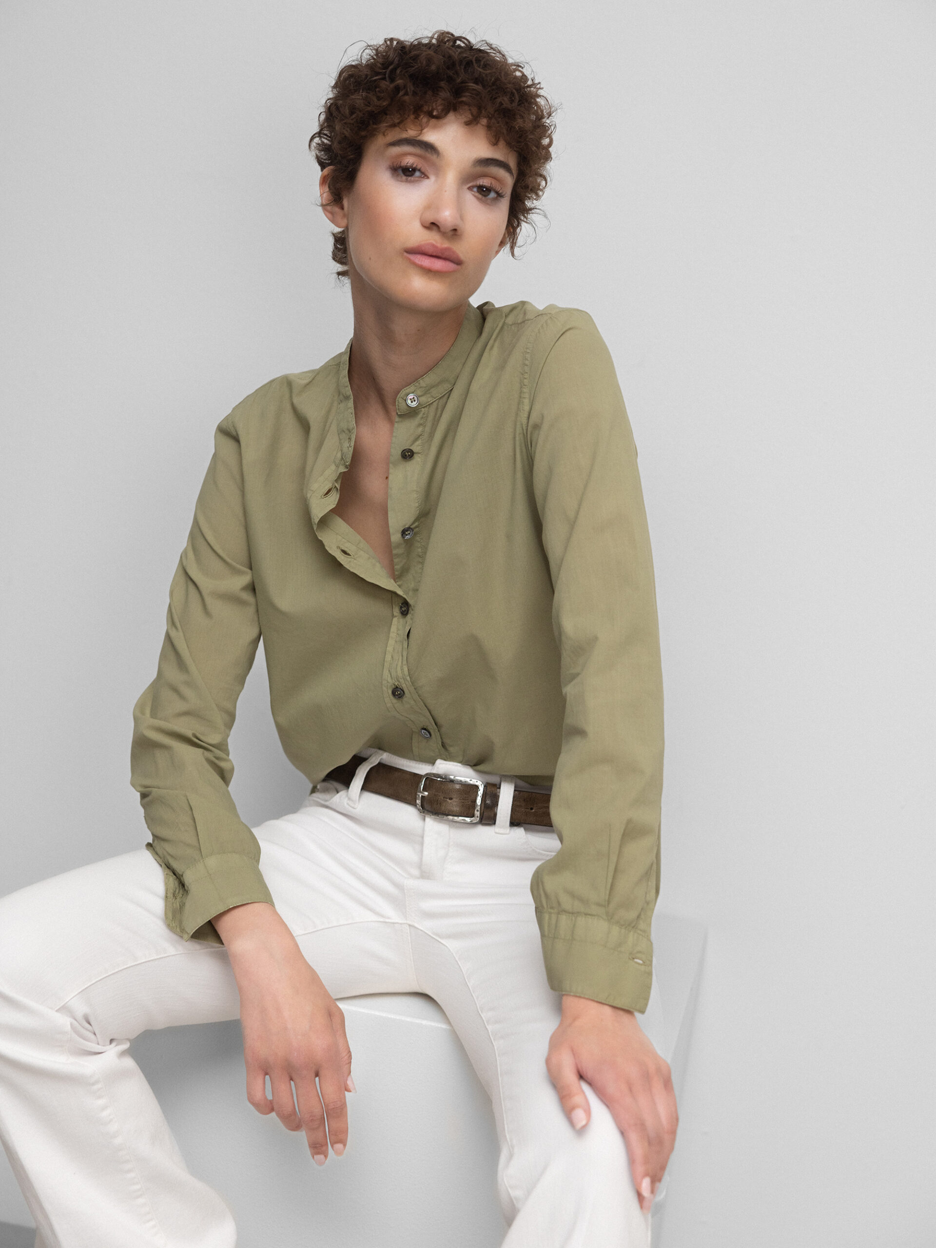 CALIBAN Bluse aus Baumwolle Damen (UU1 OLIV)