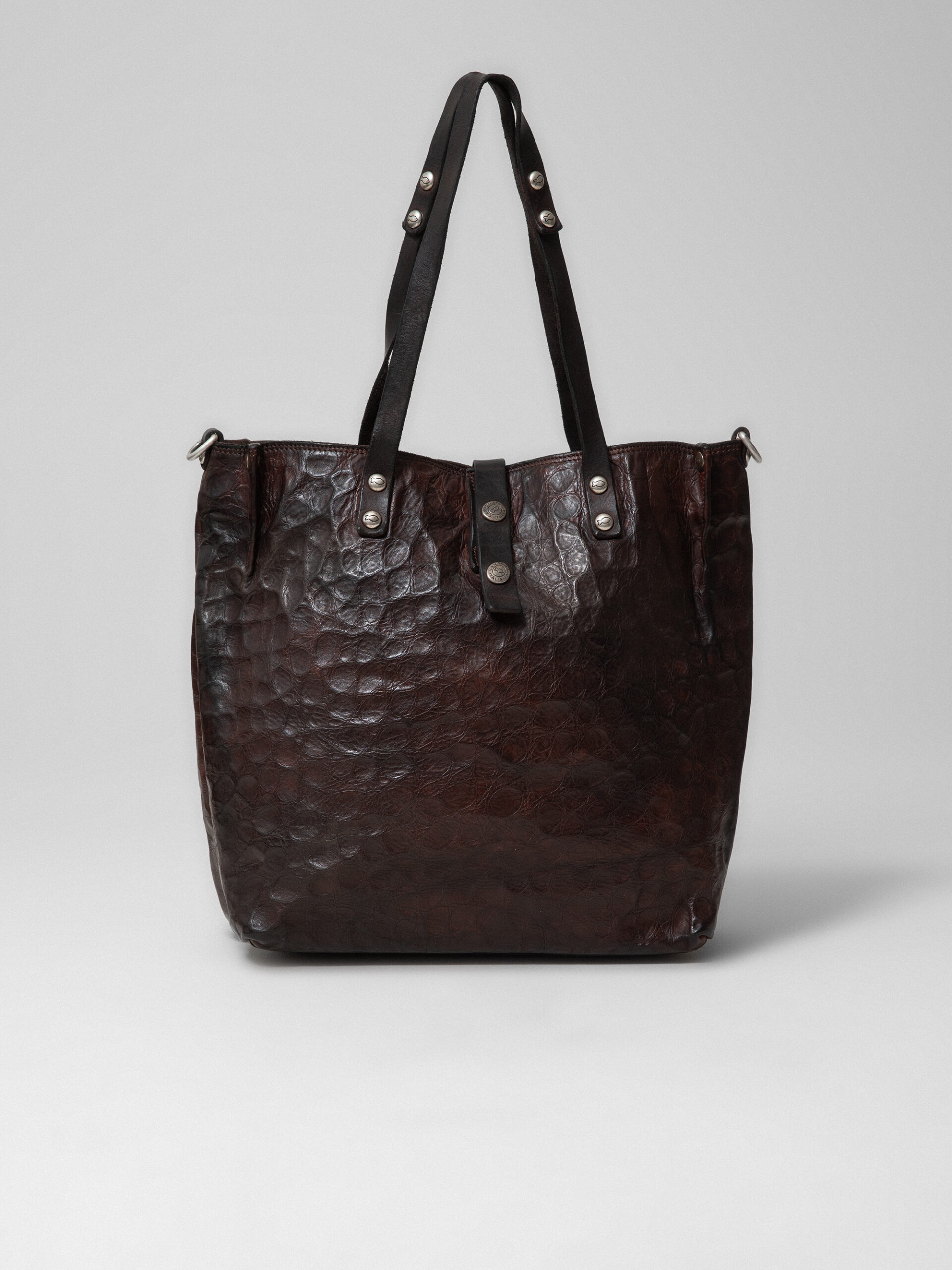 CAMPOMAGGI Schultertasche aus Leder Damen (C1501 MORO)