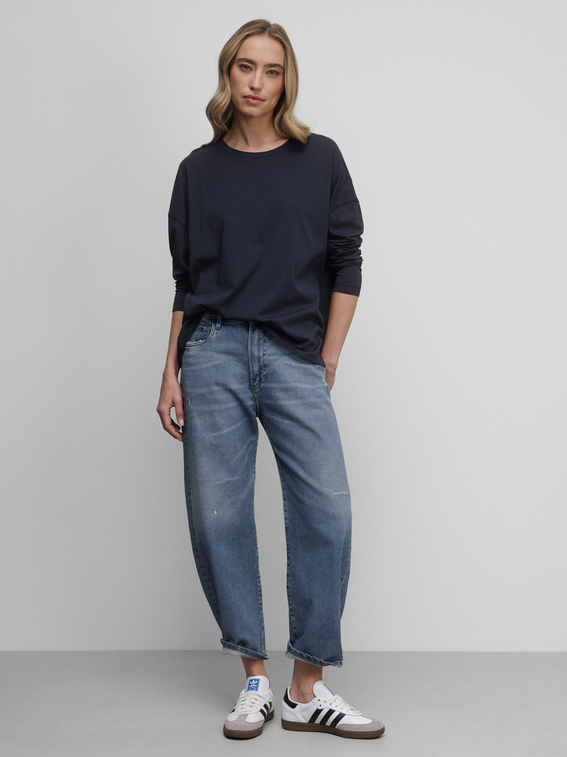DANIELS Weites Langarmshirt aus Baumwolle Damen (NAVY)