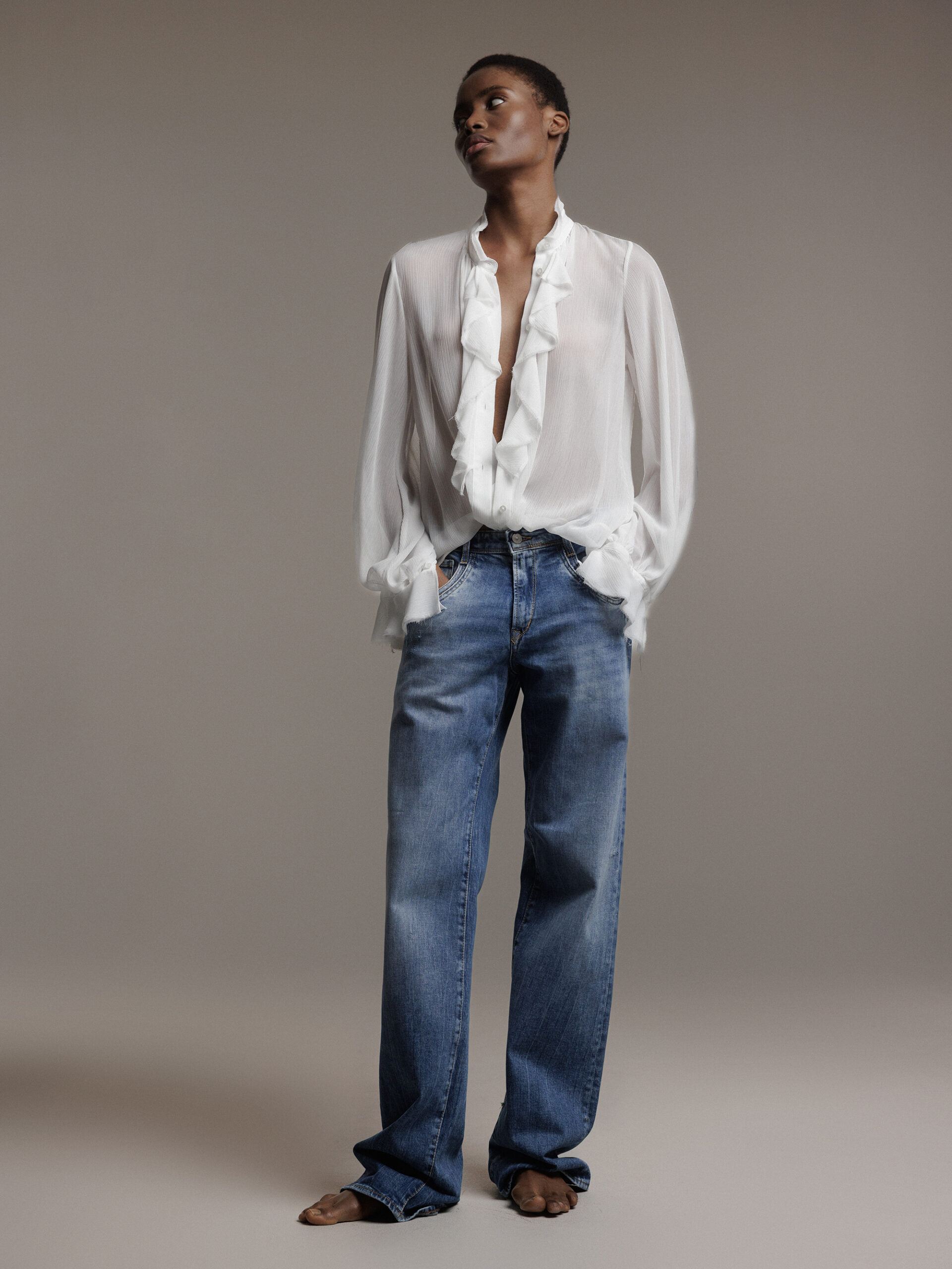 LE TEMPS DES CERISES Straight Leg Jeans Damen (MED LT. USED)