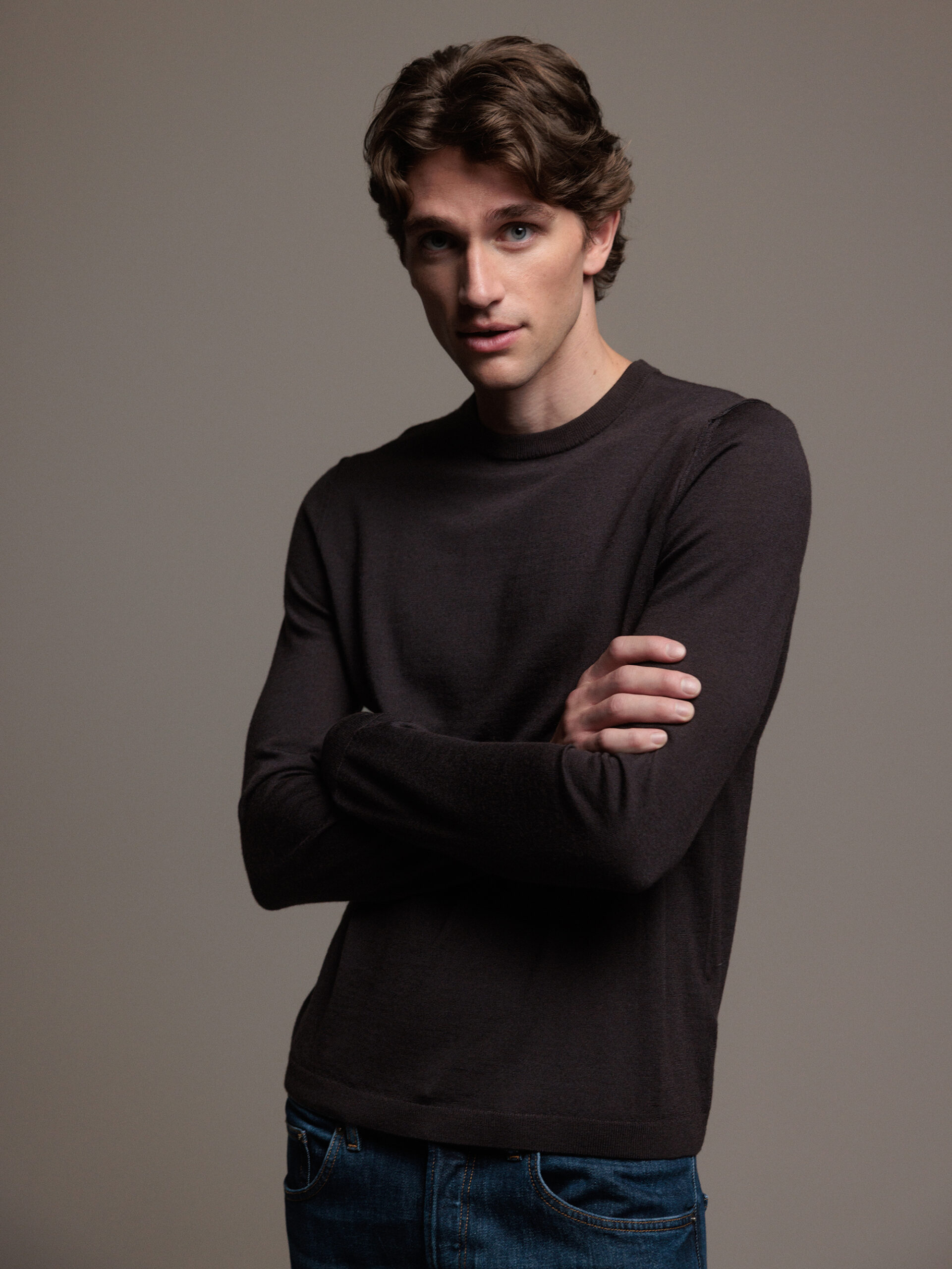 DANIELS Pullover aus Merinowolle Herren (D.BROWN 20177)