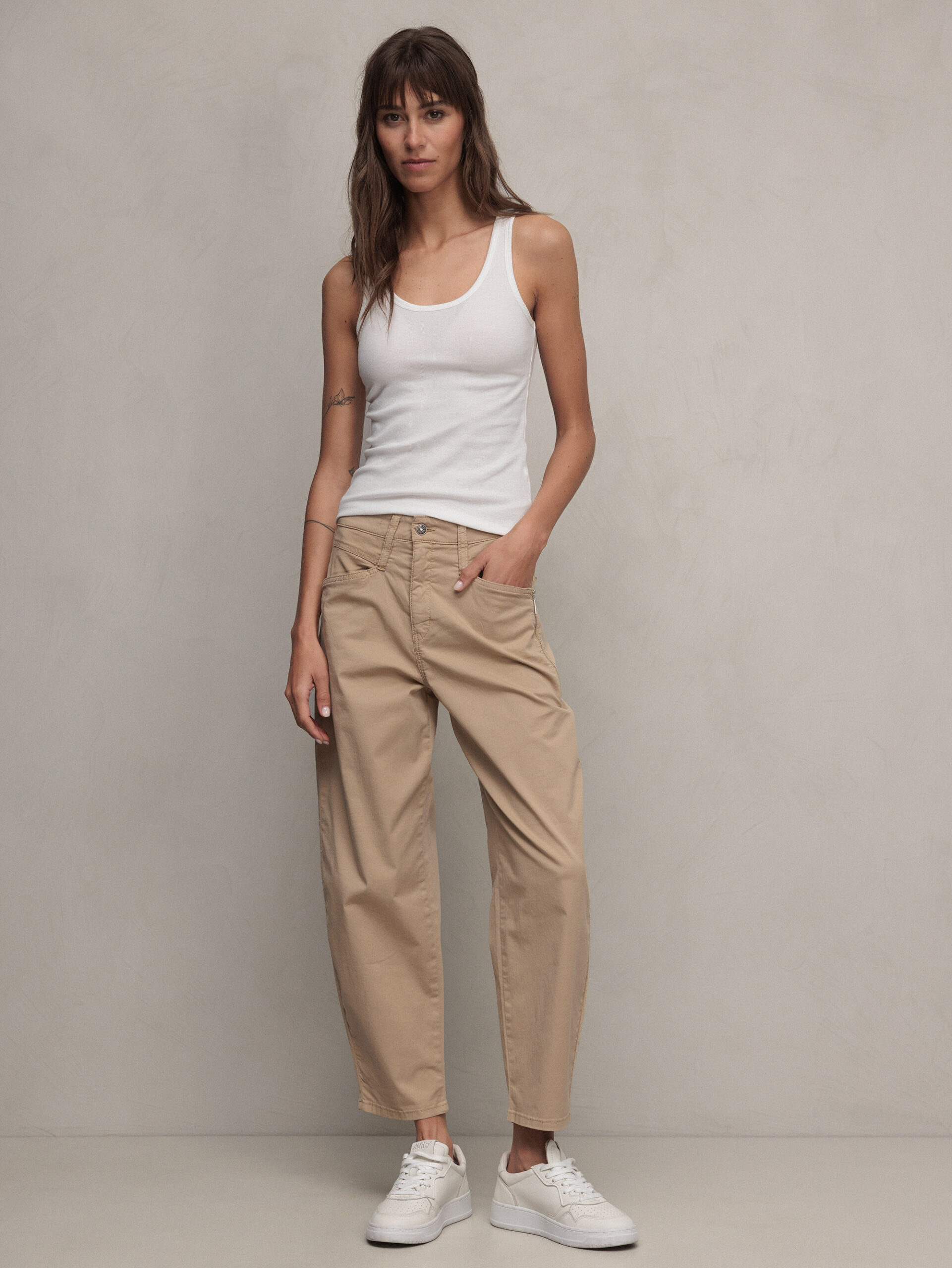 MAC Lässige Hose aus Baumwolle Damen (257A BEIGE)