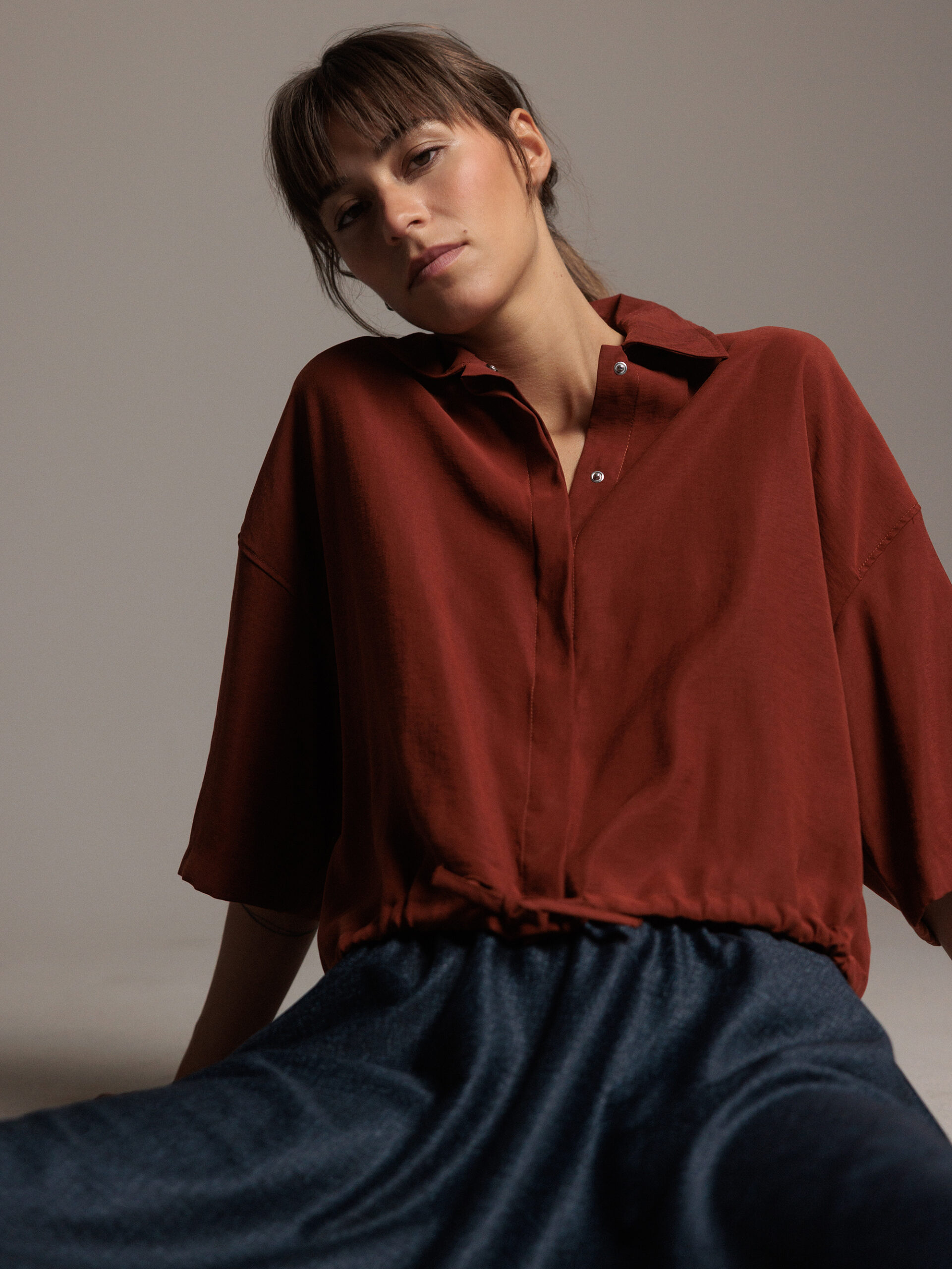 DRYKORN Kurzarm- Hemdbluse Damen (5201 PAPRIKA)