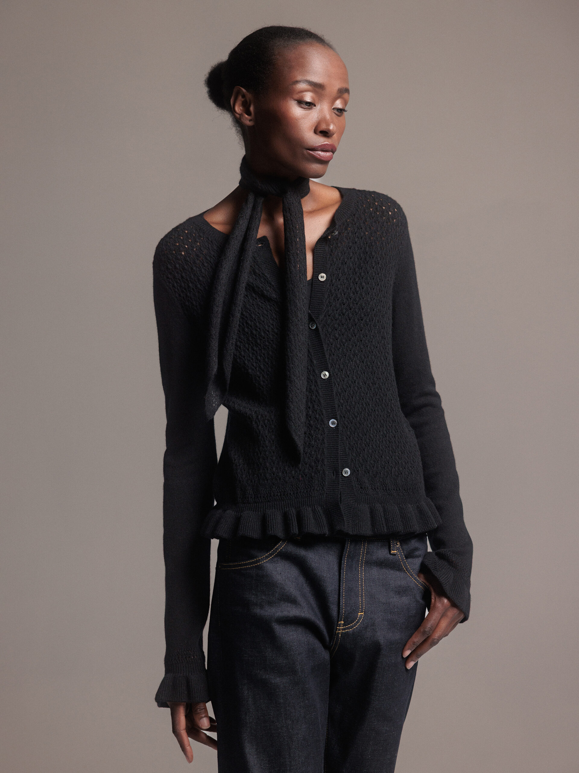 DANIELS Schal aus Merinowolle Damen (BLACK 250)